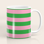 Bold Fun Stripes Green and Pink Simple Colorful Pop Pattern Coffee Mug Gallery Image 1