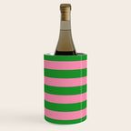Bold Fun Stripes Green and Pink Simple Colorful Pop Pattern Wine Chiller Gallery Image 2