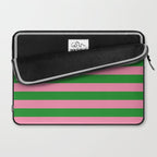 Bold Fun Stripes Green and Pink Simple Colorful Pop Pattern Laptop Sleeve Gallery Image 2