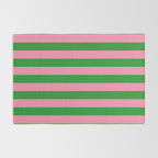 Bold Fun Stripes Green and Pink Simple Colorful Pop Pattern Rug Gallery Image 2
