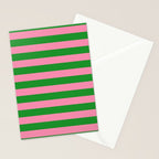 Bold Fun Stripes Green and Pink Simple Colorful Pop Pattern Stationery Card Gallery Image 2