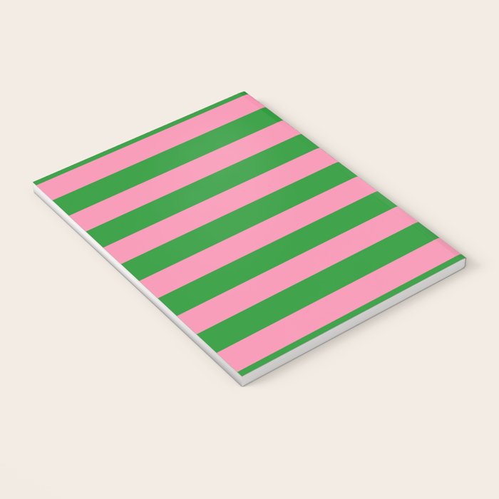 Bold Fun Stripes Green and Pink Simple Colorful Pop Pattern Notebook Gallery Image 3