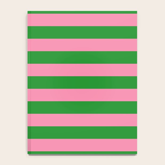 Bold Fun Stripes Green and Pink Simple Colorful Pop Pattern Notebook Gallery Image 4