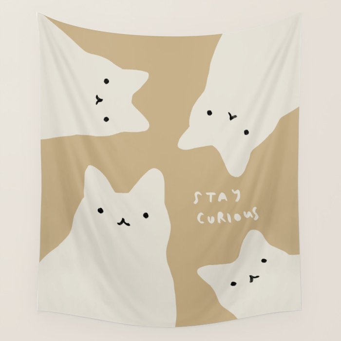 The Curious Cats Wall Tapestry Gallery Image 1