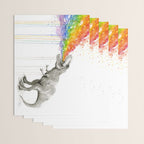 T-Rex Dinosaur Rainbow Puke Taste the Rainbow Watercolor Wrapping Paper Gallery Image 3