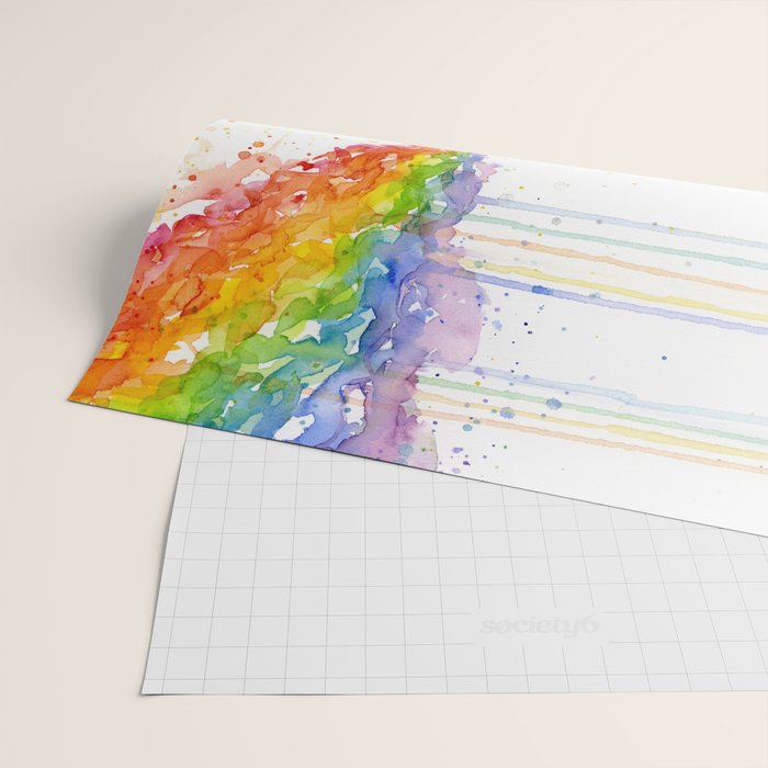 T-Rex Dinosaur Rainbow Puke Taste the Rainbow Watercolor Wrapping Paper Gallery Image 2