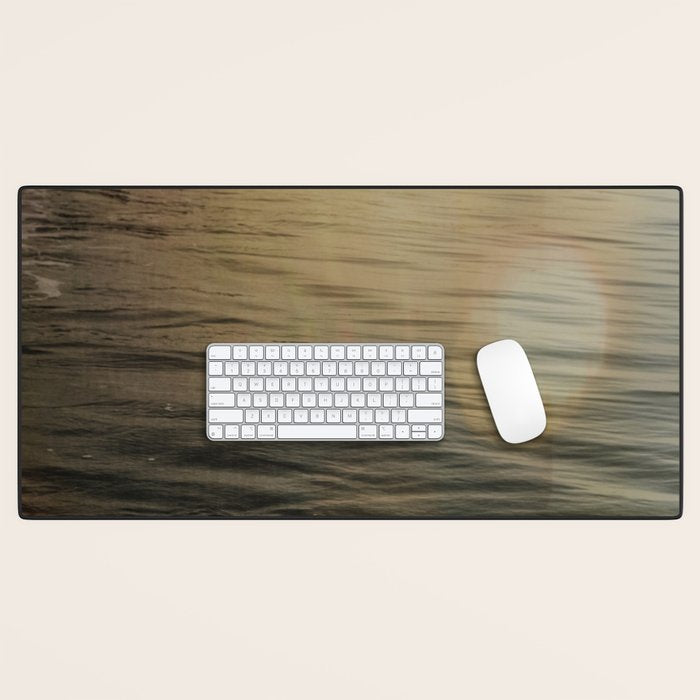 liminal spaces no. 5 - double exposure water nature photograph Desk Mat Gallery Image 1
