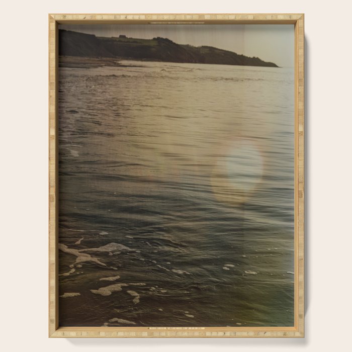 liminal spaces no. 5 - double exposure water nature photograph Serving Tray Gallery Image 1
