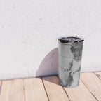 Giving all your effort - funny baby potty training on the pot black and white photograph  Travel Mug Gallery Image 4