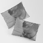 Giving all your effort - funny baby potty training on the pot black and white photograph  Pillow Sham Gallery Image 3