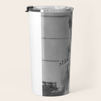 Giving all your effort - funny baby potty training on the pot black and white photograph  Travel Mug Gallery Image 3