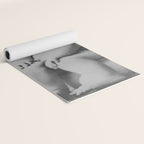 Giving all your effort - funny baby potty training on the pot black and white photograph  Yoga Mat Gallery Image 2