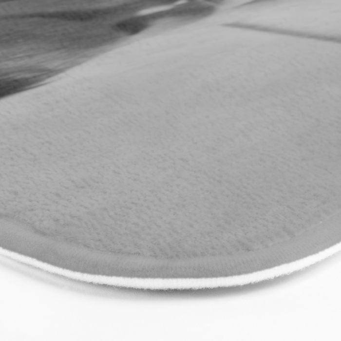 Giving all your effort - funny baby potty training on the pot black and white photograph  Bath Mat Gallery Image 3