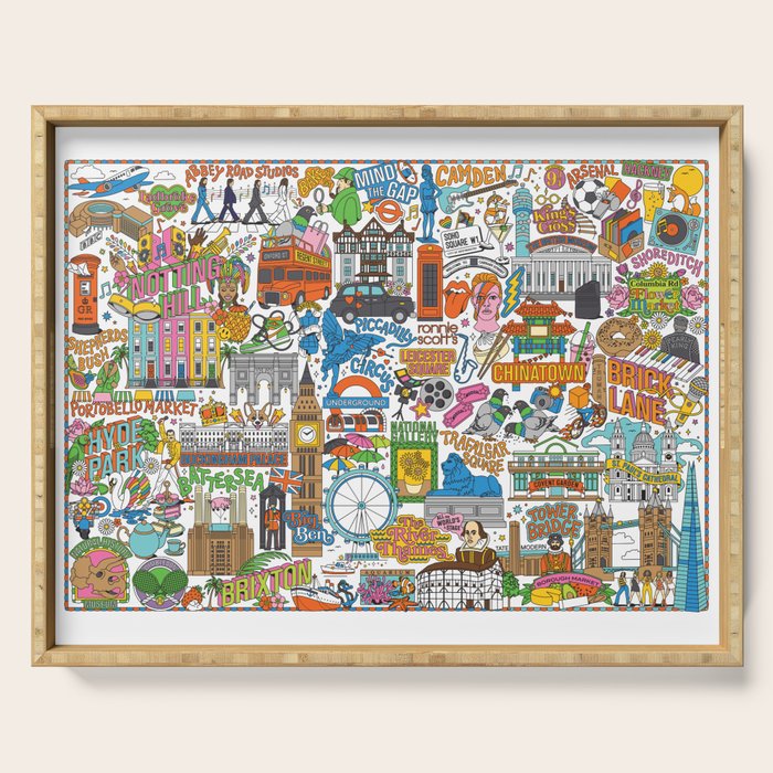 London City Map Serving Tray Gallery Image 1