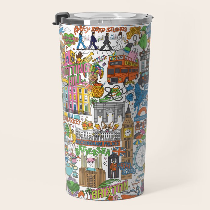 London City Map Travel Mug Gallery Image 3