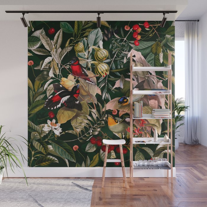 Floral and Birds XXV Wall Mural Gallery Image 1