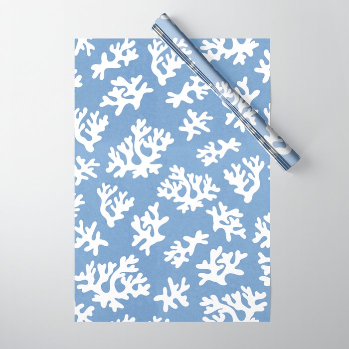 Coral Reef - denim blue Wrapping Paper Gallery Image 1