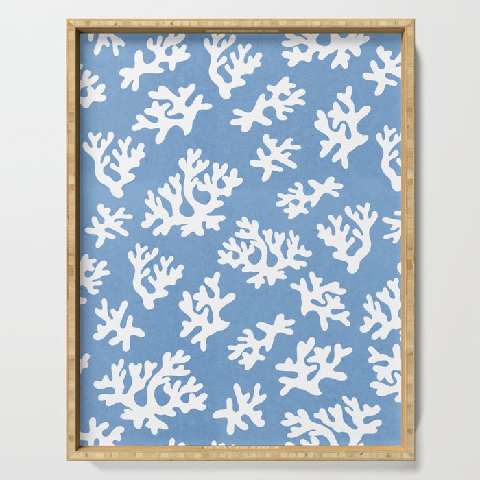 Coral Reef - denim blue Serving Tray Gallery Image 1