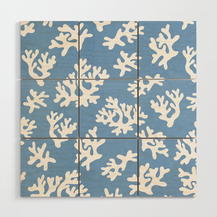 Coral Reef - denim blue Wood Wall Art Gallery Image 1