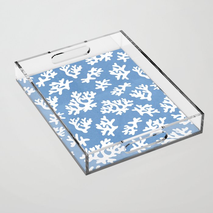 Coral Reef - denim blue Acrylic Tray Gallery Image 1