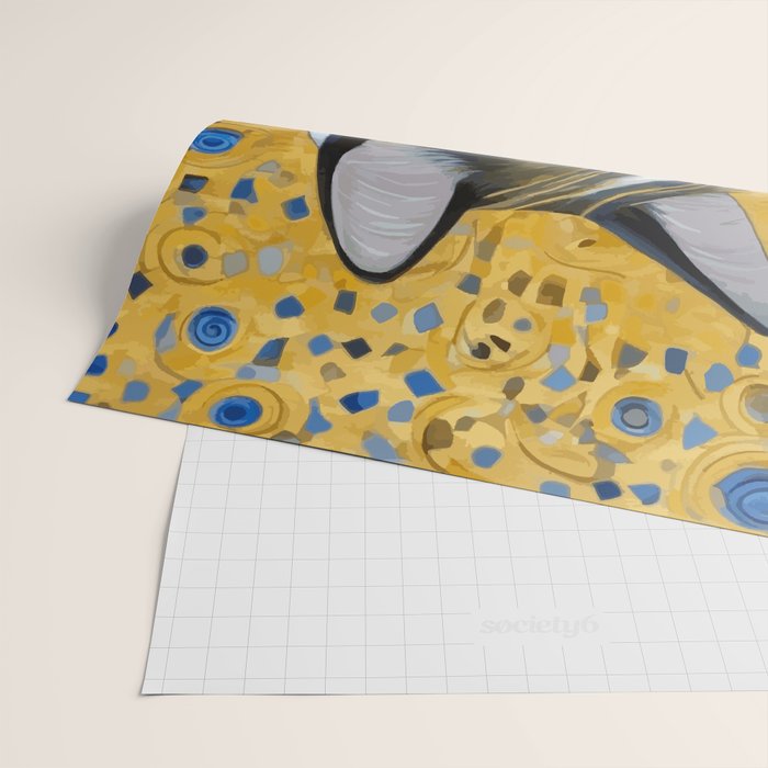 Gustav Klimt Style Tuxedo Cat with Striped Coat Wrapping Paper Gallery Image 2