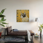 Gustav Klimt Style Tuxedo Cat with Striped Coat Wood Wall Art Gallery Image 2