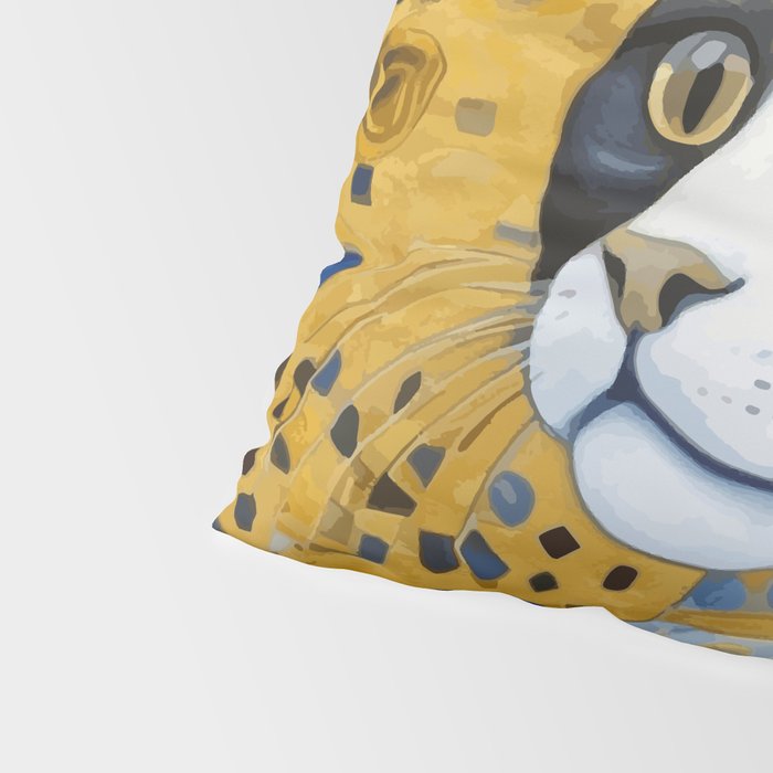 Gustav Klimt Style Tuxedo Cat with Striped Coat Pillow Sham Gallery Image 4