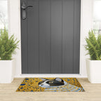 Gustav Klimt Style Tuxedo Cat with Striped Coat Welcome Mat Gallery Image 3