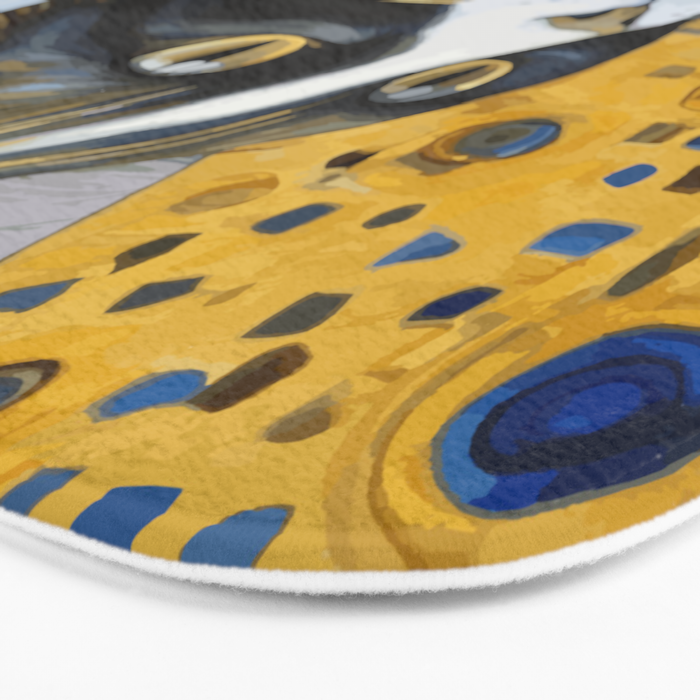 Gustav Klimt Style Tuxedo Cat with Striped Coat Bath Mat Gallery Image 3