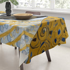 Gustav Klimt Style Tuxedo Cat with Striped Coat Tablecloth Gallery Image 3