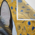 Gustav Klimt Style Tuxedo Cat with Striped Coat Wall Tapestry Gallery Image 3