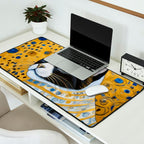 Gustav Klimt Style Tuxedo Cat with Striped Coat Desk Mat Gallery Image 2