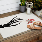 Skeleton Hand with Flower Outdoor Rug Gallery Image 2