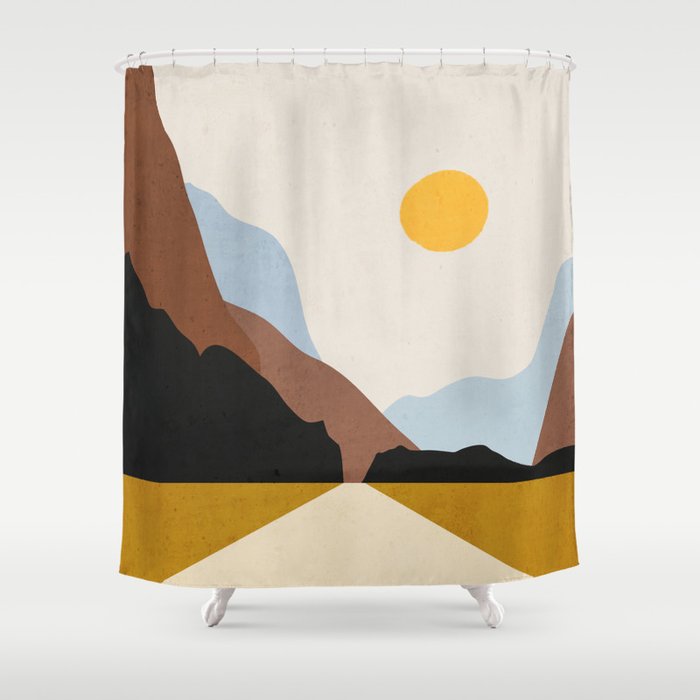 Minimal Art Landscape 9 Shower Curtain Gallery Image 1