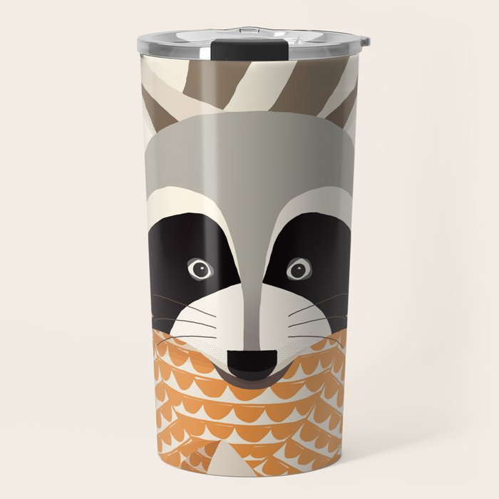 Whimsical Raccoon Travel Mug Gallery Image 1