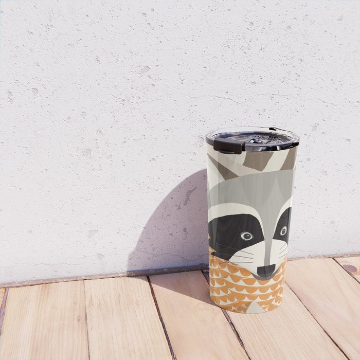 Whimsical Raccoon Travel Mug Gallery Image 4