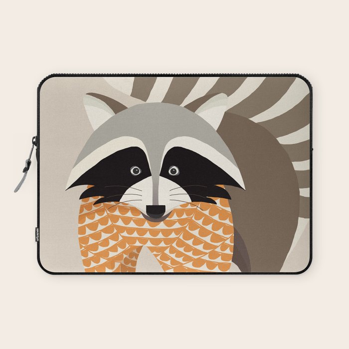 Whimsical Raccoon Laptop Sleeve Gallery Image 1