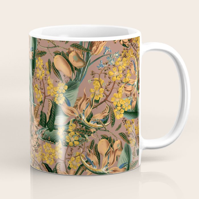 Banana and Leaf Pattern Coffee Mug Gallery Image 1