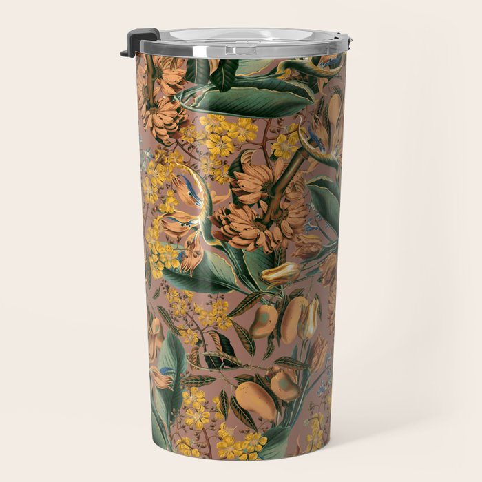 Banana and Leaf Pattern Travel Mug Gallery Image 3