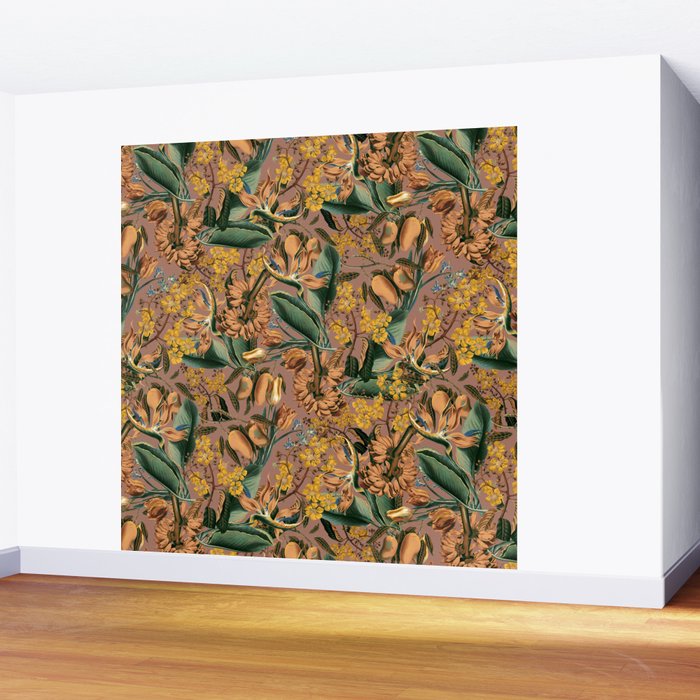 Banana and Leaf Pattern Wall Mural Gallery Image 2