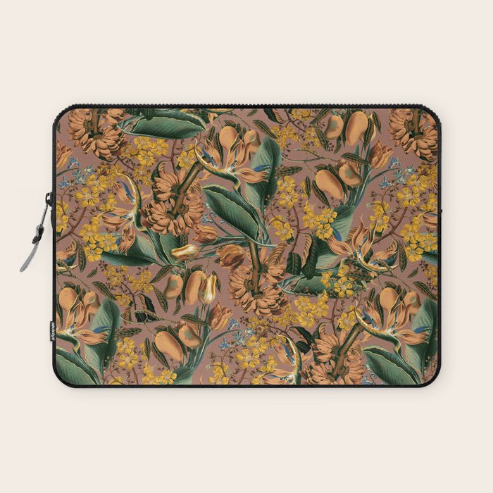 Banana and Leaf Pattern Laptop Sleeve Gallery Image 1