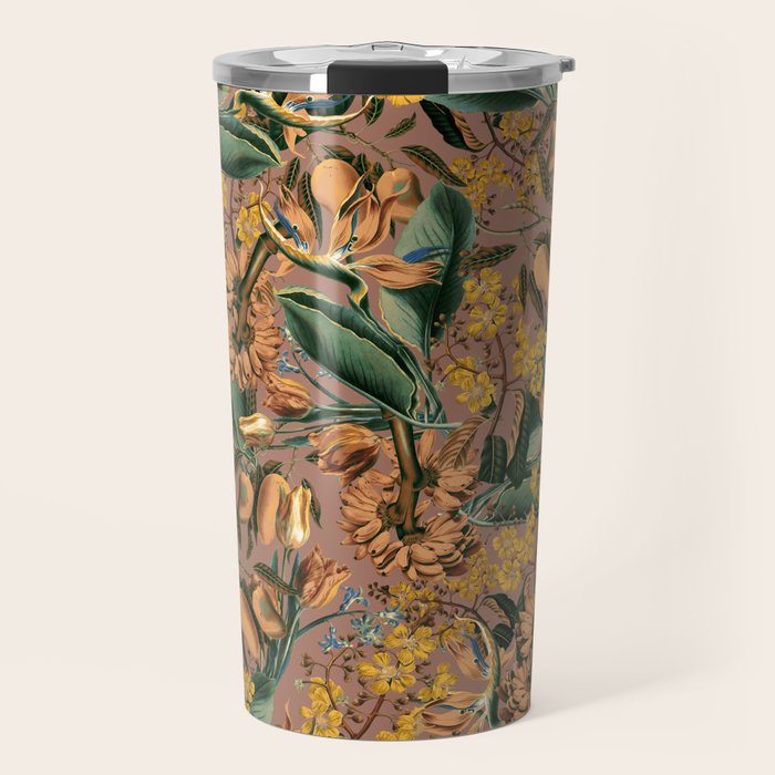 Banana and Leaf Pattern Travel Mug Gallery Image 1