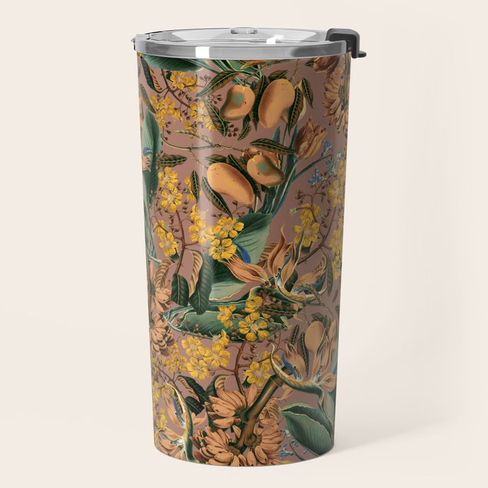 Banana and Leaf Pattern Travel Mug Gallery Image 2