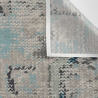 Aqua and Gray Vintage Kilim Square Wall Tapestry Gallery Image 3