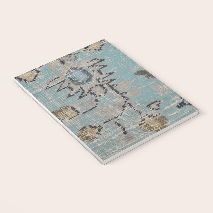 Aqua and Gray Vintage Kilim Square Notebook Gallery Image 3