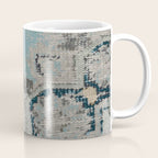 Aqua and Gray Vintage Kilim Square Coffee Mug Gallery Image 1