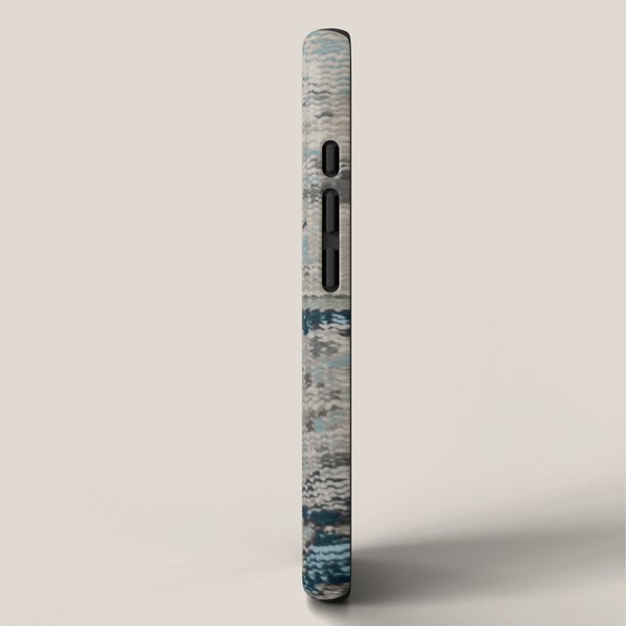 Aqua and Gray Vintage Kilim Square iPhone Case Gallery Image 2