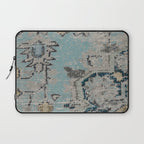 Aqua and Gray Vintage Kilim Square Laptop Sleeve Gallery Image 1
