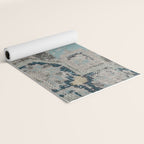 Aqua and Gray Vintage Kilim Square Yoga Mat Gallery Image 2