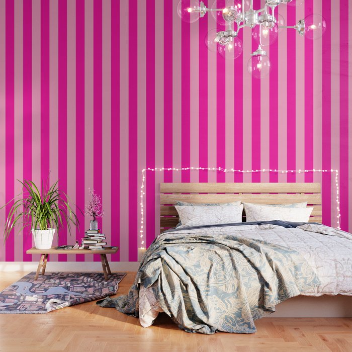 Pink Stripes Preppy Modern Wallpaper Gallery Image 1